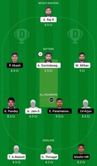 Dream11 Team for Sharks XI vs Lions XI - Pondicherry Men’s T20 2022.